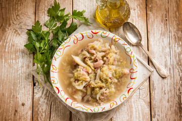cabbage soup with parsley and olive oil