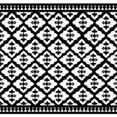 Seamless thai pattern design fabric for ethnic textiles, folk motifs, vector, porcelain style Ceramic tile, ceiling, texture, wall, paper, geometric textile design.