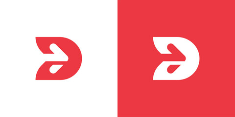 Letter D Business Arrow growth Logo design vector template