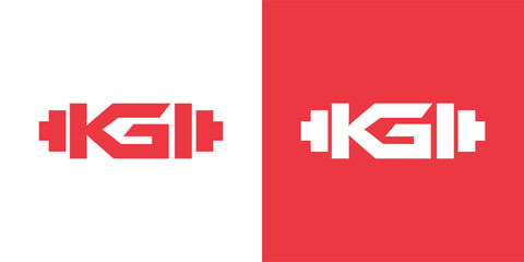 Letter K G GYM design vector template