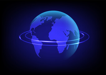 Global network connection. World map sphere illustration background