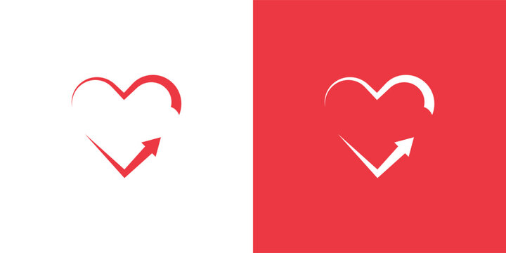 Love arrow Logo design vector template