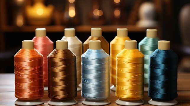 sewing thread product variant, colourful tone generative ai
