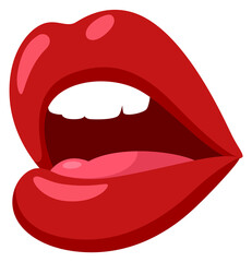 Sexy woman lips. Open mouth cartoon icon