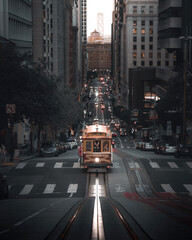 California Street Cable Car in the Evening