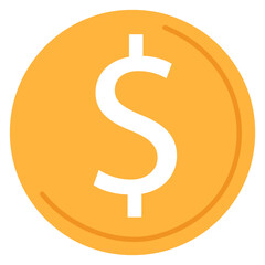 Golden coin icon. Dollar symbol. Money sign