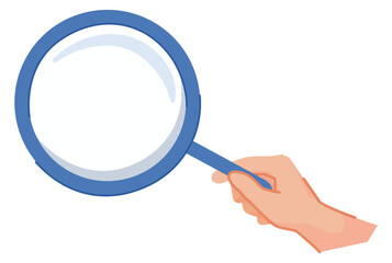 Magnifying glass in hand. Search color icon. Research symbol © ssstocker