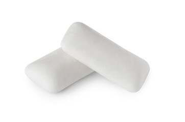 Two tasty chewing gums on white background