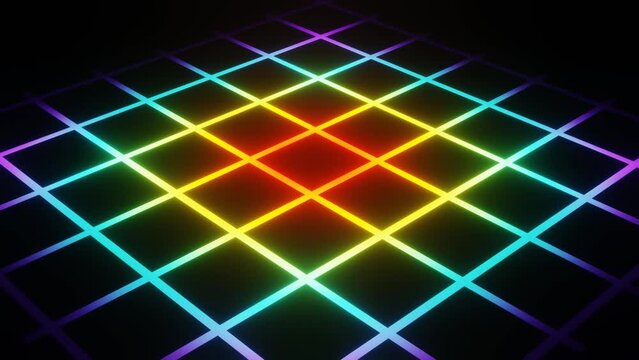 Multocolor 3 Colored Grid Background Loop Animation in 4K