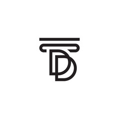 initial two letter legal law logo vector