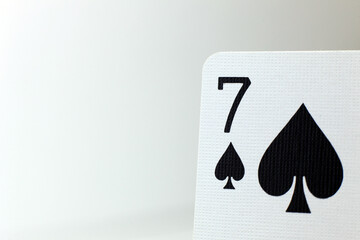 7 of spades, close up of top corner of playing card