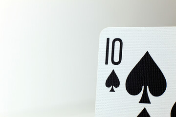 10 of spades, close up of corner of playing card