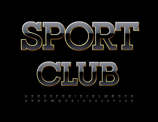 Vector creative Sign Sport Club. Premium Black Font. Modern Alphabet Letters and Numbers set