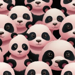 Fototapeta premium Panda tile texture