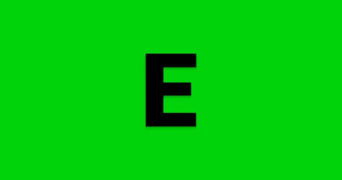 Alphabet Letters E Animation in black and white  write-on on the Green Screen alpha channel. Great for word forming and text animation in your video project. 
Background Editable