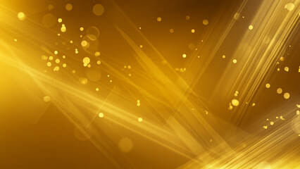 Fototapeta na wymiar Golden luxury background with black line elements and light ray effect decoration and bokeh