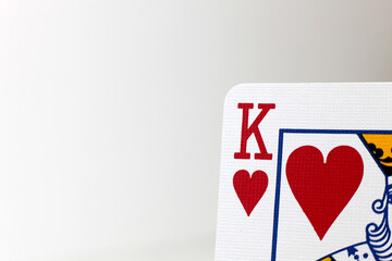 King of Hearts, close up of top corner of playing card