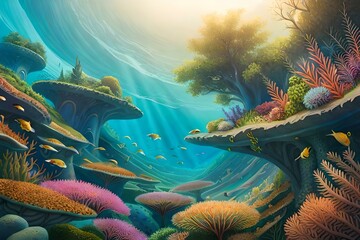 tropical coral reef generated ai