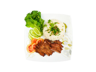 Rice with Pork on transparent background