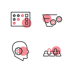 Business management icons in line style.