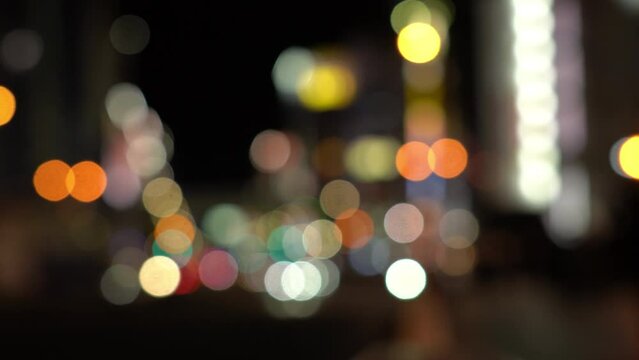 Night bokeh city street blur warm light background