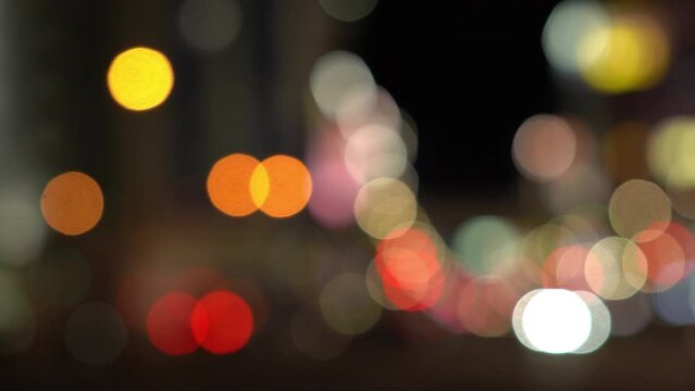 Night bokeh city street blur warm light background