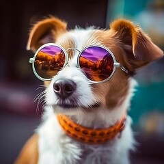 サングラスが似合う犬｜dog with sunglasses Generative AI
