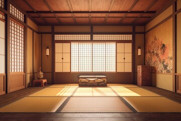 Japanese traditional vintage room. Generate Ai