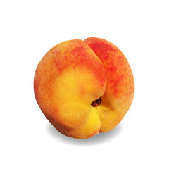 Peach isolated on a white background. Realistic 3d fruit.