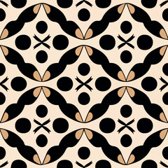 Chic black and gold pattern on white background. Seamless and stylish, suitable for fashion and home decor.