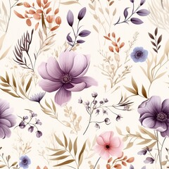 boho flower pattern, bohemian flower patterns in neutral pastel toned palette