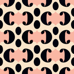 Vibrant pink background with black and white pop art pattern. Detailed and seamless, perfect for fabric and fashion.
