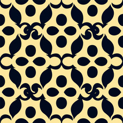 Captivating black and yellow circles in an art nouveau inspired pattern.