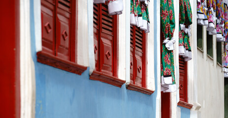 Colorful Flower Curtains Adorn Traditional Windows in Lencois, Chapada Diamantina