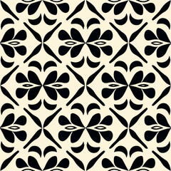 Delicate black and white damask pattern with dark flower motifs. Elegant and mysterious.