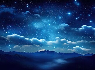 backgrounds night sky with stars and moon and clouds. Elements of this image furnished by NASA Created with Generative AI technology. - obrazy, fototapety, plakaty