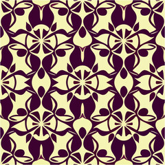 Vibrant purple and yellow flowers on white. Ideal for fabric or seamless pattern designs.