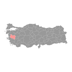 Manisa province map, administrative divisions of Turkey. Vector illustration.