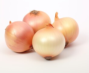 ripe onion on a white background. Created with Generative AI technology.