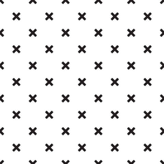Vector seamless cross pattern. Endless black and white texture. Abstract geometric ornament background.