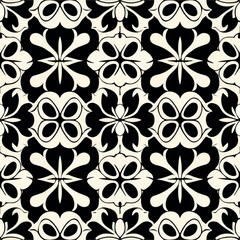 Delicate black and white floral damask pattern. Vintage and elegant design.