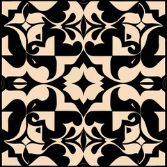 Intricate black and white damask pattern on black background, perfect for CNC plasma cutting projects.