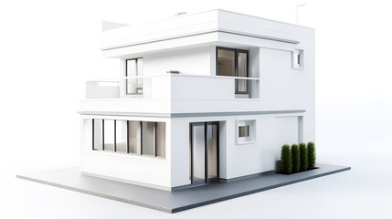 3d illustration model house on white background created with Generative AI