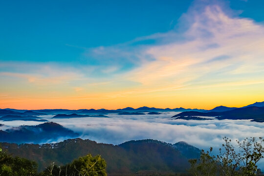 sunrise over mountains
