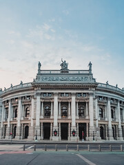 Fototapeta na wymiar Facade of Burgtheater in Vienna at sunrise
