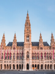 Obraz premium Town hall building in Vienna. Rathaus der Stadt Wien