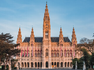 Fototapeta premium Town hall building in Vienna. Rathaus der Stadt Wien