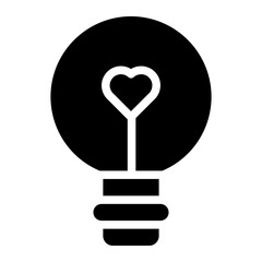 love light bulb glyph