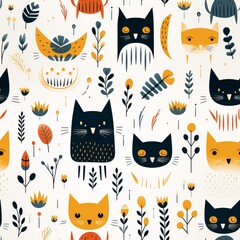 Cat seamless tile able texture