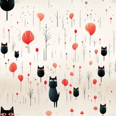 Cat seamless tile able texture